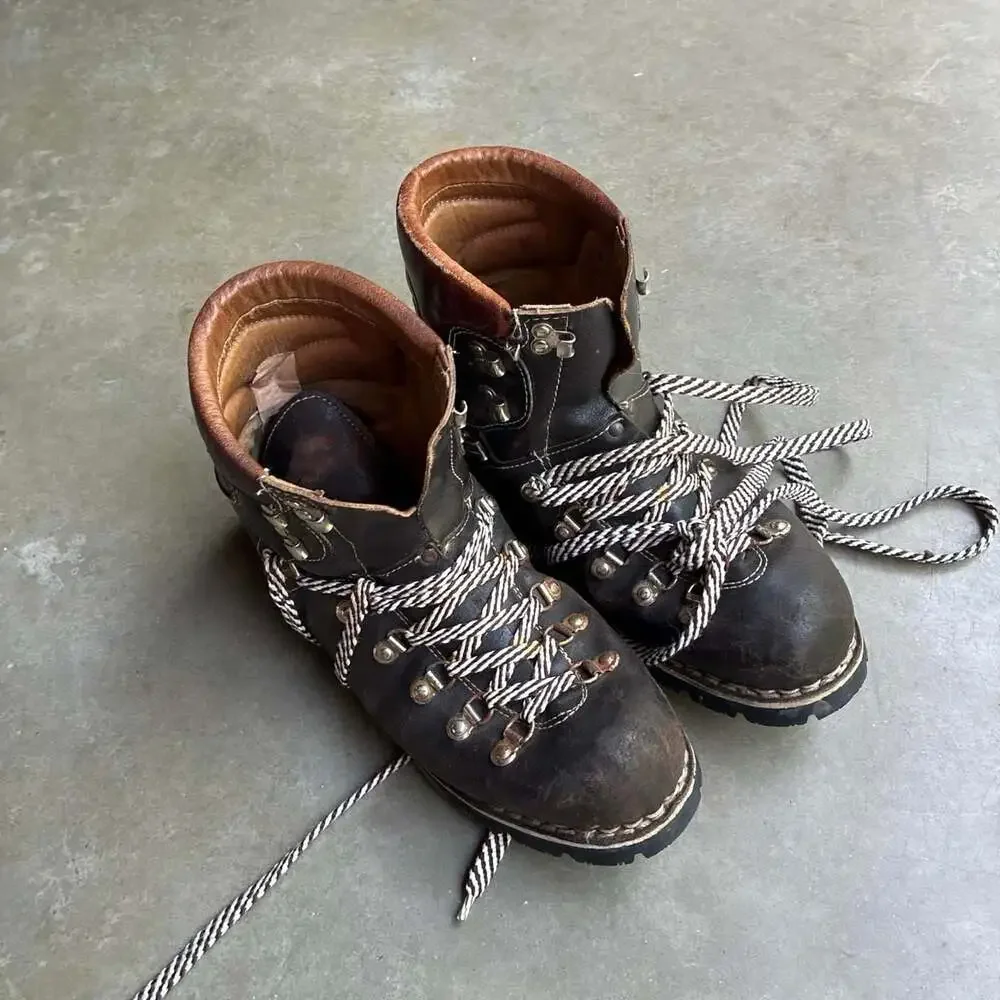 Colorado Vintage 1980s Leather Hiking Boots Vibram Sole Size 9